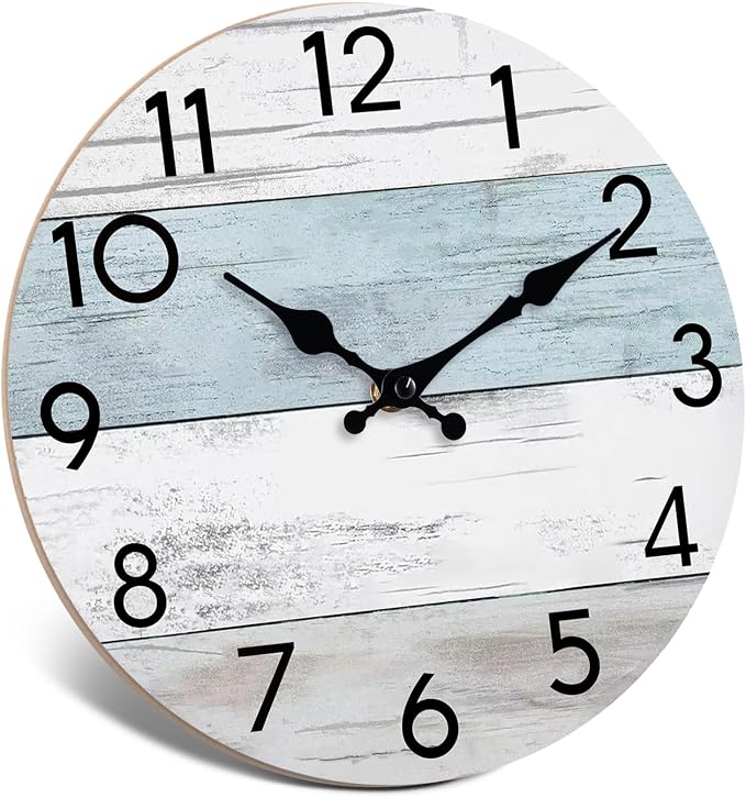 KECYET Wall Clock Silent Non-Ticking Wooden Clocks Battery Operated 10 Inch - Image 2