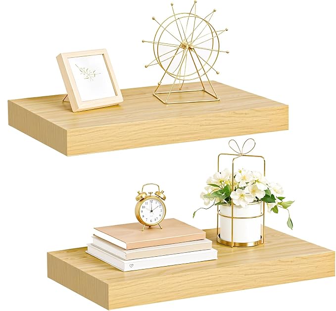 HOOBRO Floating Shelves for Wall, Wall Mounted Shelf Set of 2, 15.7" Hanging - Image 8