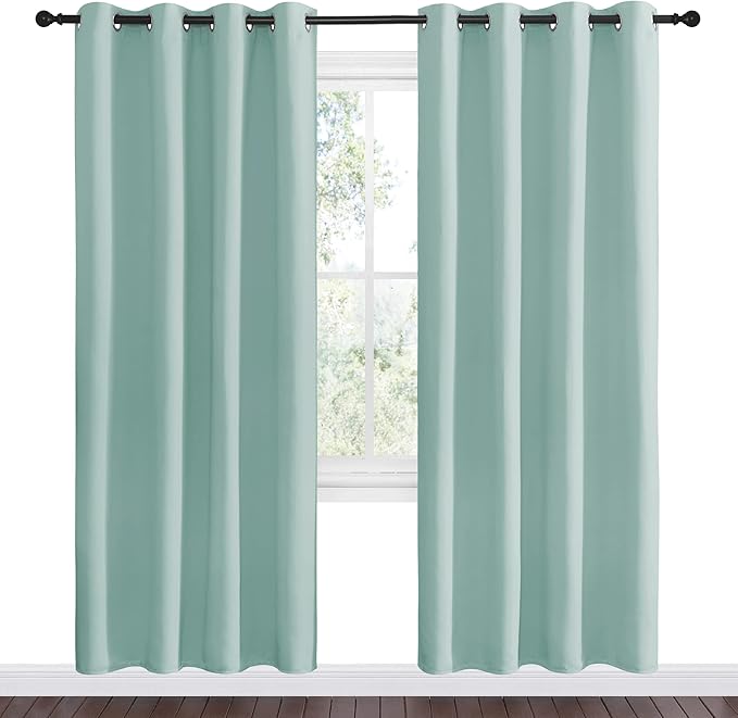NICETOWN Aqua Blue Blackout Curtains 78" Long - Image 2