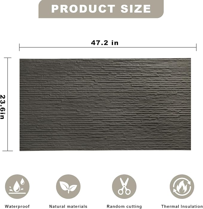 3D Wall Panels - 4PCS 47.2"x23.6" Faux Stone Peel and Stick Wall Covering - MCM - Image 2