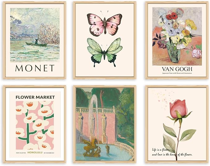 QIAOMICS Wall Art Prints Aesthetic, Flower Market Wall Art Prints by QIAOMICS