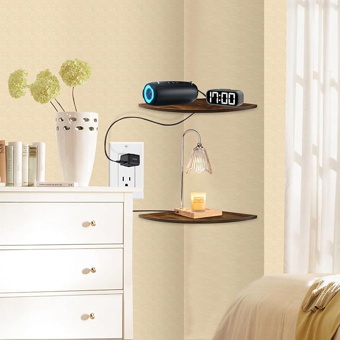 JJL Corner Shelves, 12 Inch Deep Corner Shelf Wall Mounted - Image 2