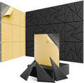 12 Pack Acoustic Panels with Self-Adhesive, Sound Panels High Density, by ROOME