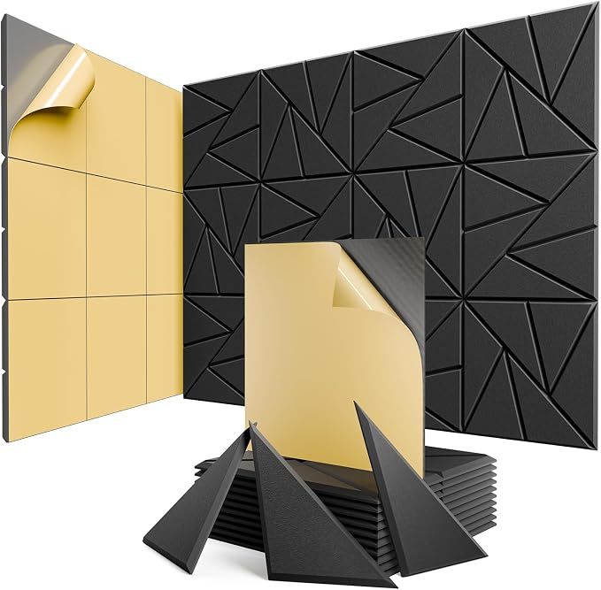 8 Pack Acoustic Panels with Self-Adhesive, Sound Panels High Density, by ROOME