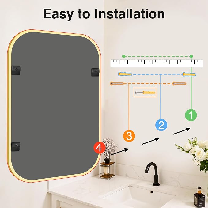 Bathroom Mirror for Wall, HD Reflection Shatterproof Mirror for Living Room - Image 9