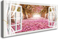 Cao Gen Decor Art-AH40150 Wall Art Trees and Pink Rose Paintings Printed by Cao+Gen+Decor+Art