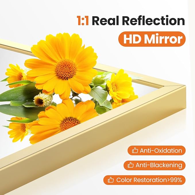 Sweetcrispy 24"x36.5" Arched Gold Bathroom Mirrors - Image 4