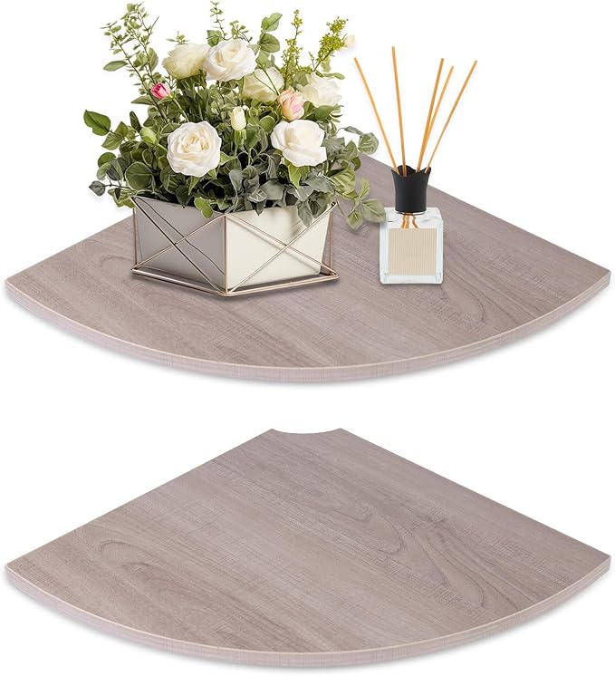 JJL Corner Wall Shelf, 12-Inch Sector Shelf by Unknown