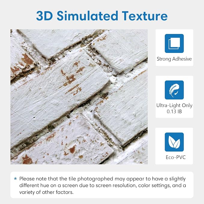 COMSTICKC 3D Faux Brick Wall Panels Peel and Stick, Small Size Self Adhesive - Image 4