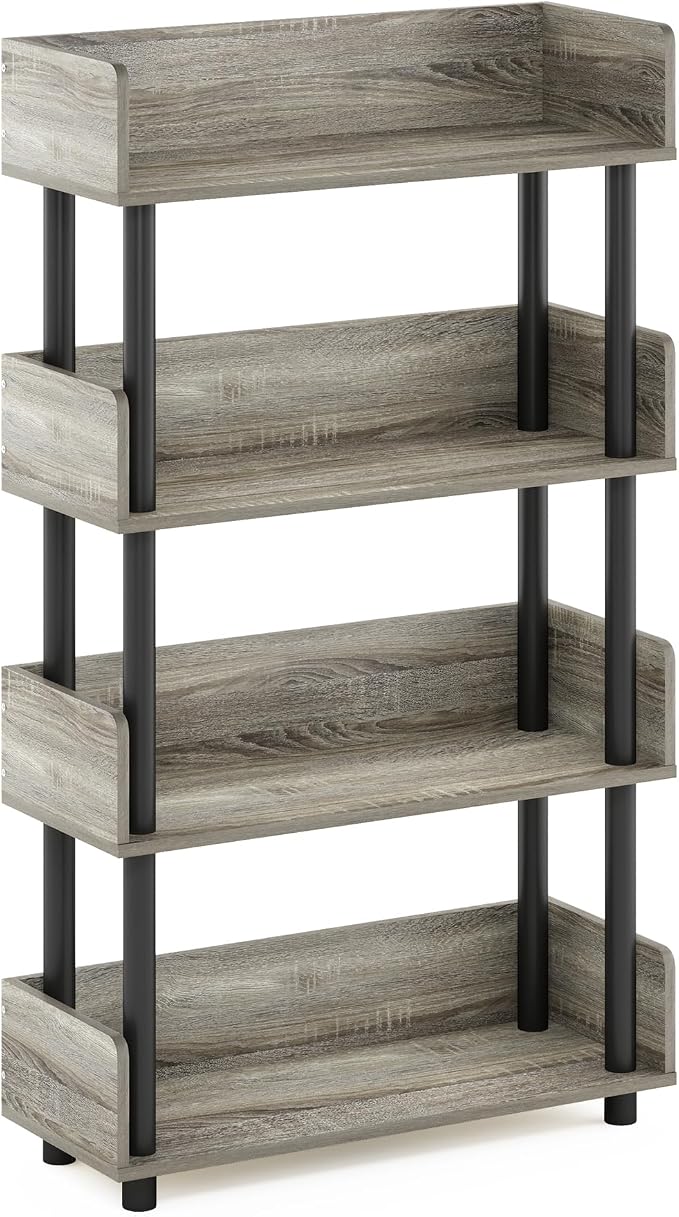 Furinno TURN-N-TUBE 4-Tier Display Shelf, Storage Shelves, Book Shelf, Open - Image 5
