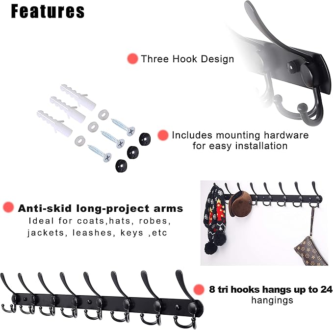 Dseap Coat Rack Wall Mount - Image 8