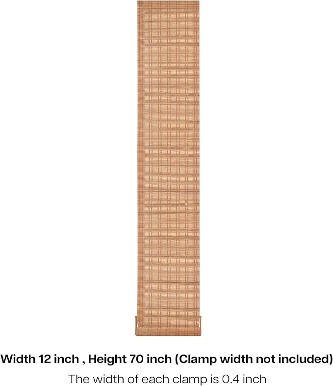 LazBlinds No Tools No Drill Bamboo Roller Shades, Cordless Bamboo Blinds - Image 7