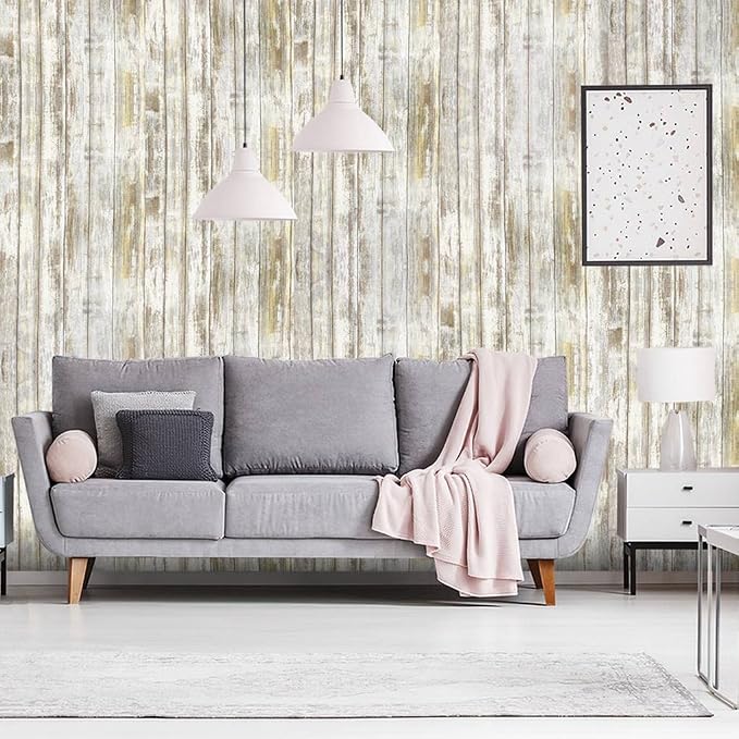 Arthome 17x240'' Gray Rustic Wood Contact Paper Peel and Stick Self-Adhesive - Image 4