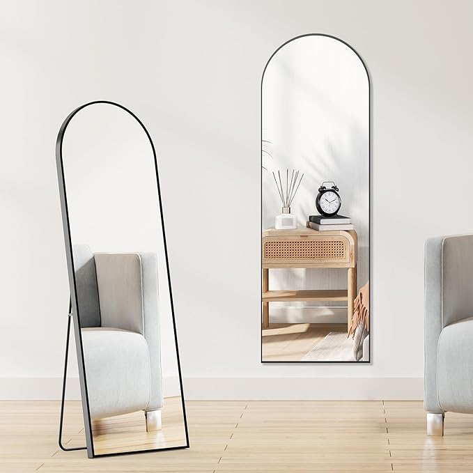Sweetcrispy 59"x16" Arched Full Length Mirror, Leaning or Standing Full Body - Image 8