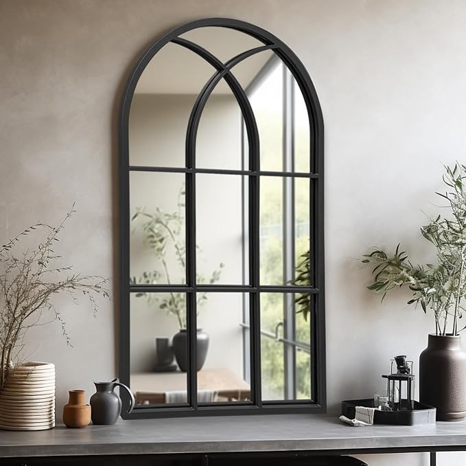 Dewfig Arched Window Wall Mirror, Decorative Mirror, Vanity Mirrors - Image 8