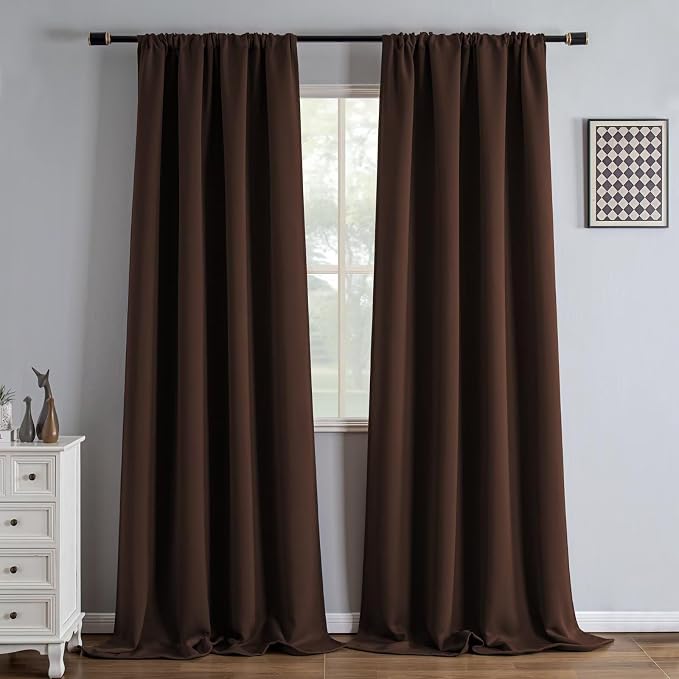 IGEMAEVE Blackout Curtains 96 Inch Length 2 Panels Set, Rod Pocket Energy by IGEMAEVE