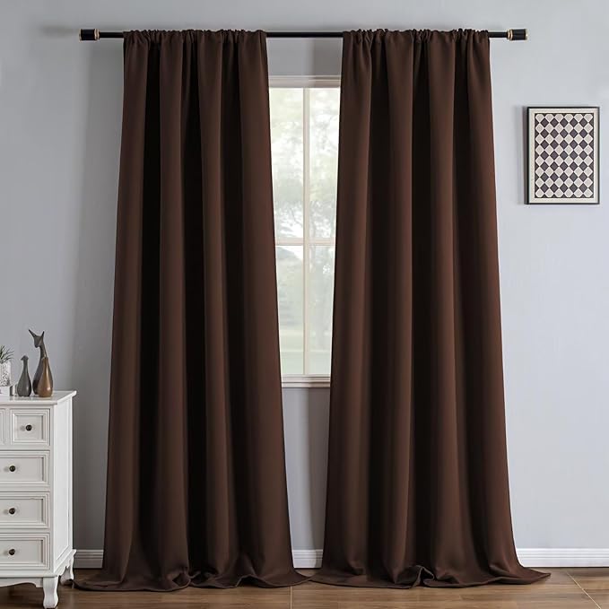 IGEMAEVE Blackout Curtains 108 Inch Length 2 Panels Set, Rod Pocket Energy by IGEMAEVE