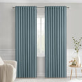 MIULEE Greyish Blue Back Tab Blackout Curtains 72 Inches Long 2 Panels Set by MIULEE