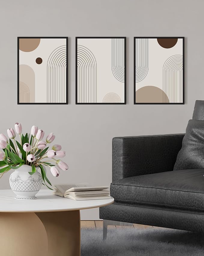PHOPAGO Boho Wall Art Minimalist Bohemain Framed Wall Printing 11x14in Abstract - Image 5
