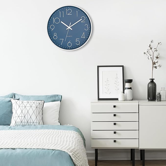 Foxtop 14 Inch Wall Clock Silent Non-Ticking Battery Operated Round Quartz - Image 5