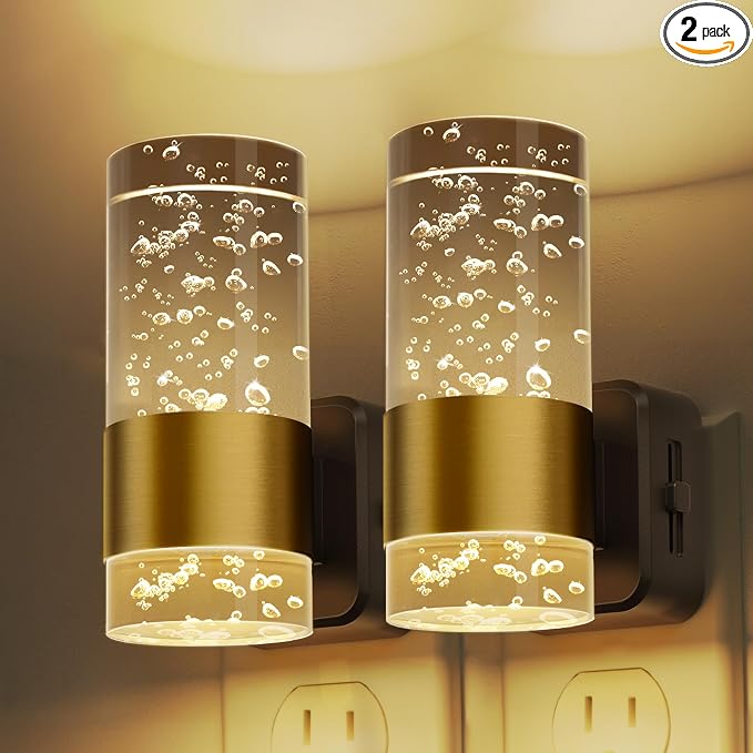 L LOHAS LED Night Lights Plug into Wall, 2 Pack Acrylic Night Light, Dimmable by LLOHASLED