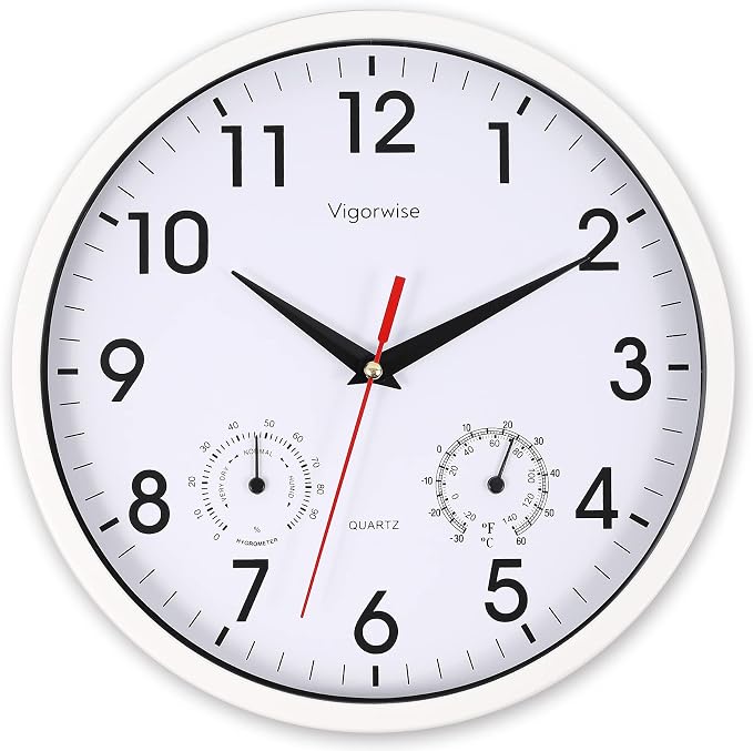 Wall Clock, Sweep Silent Movement Accurate Clocks by Vigorwise