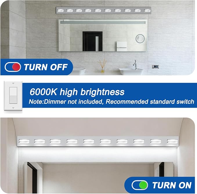 IZORRO LED Modern Bathroom Lights Fixtures, Chrome Acrylic Wall Lighting - Image 5
