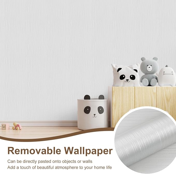 White Grasscloth Peel and Stick Wallpaper Modern Grasscloth Wallpaper 15.7" x - Image 7