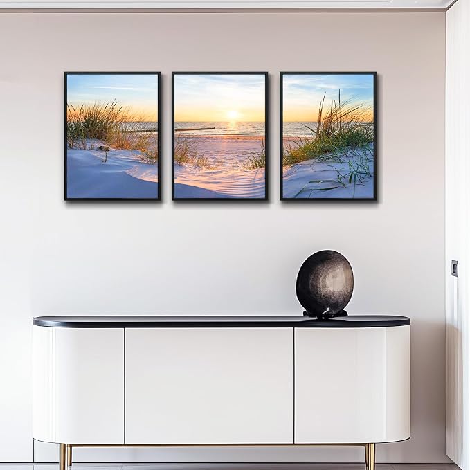 Black Framed Beach Wall Art Set - Image 8