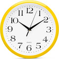 Bernhard Products Yellow Wall Clock 10 inch Silent Non Ticking Battery Operated by BernhardProducts