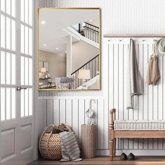 40x30 Inch Gold Bathroom Mirrors - Image 6