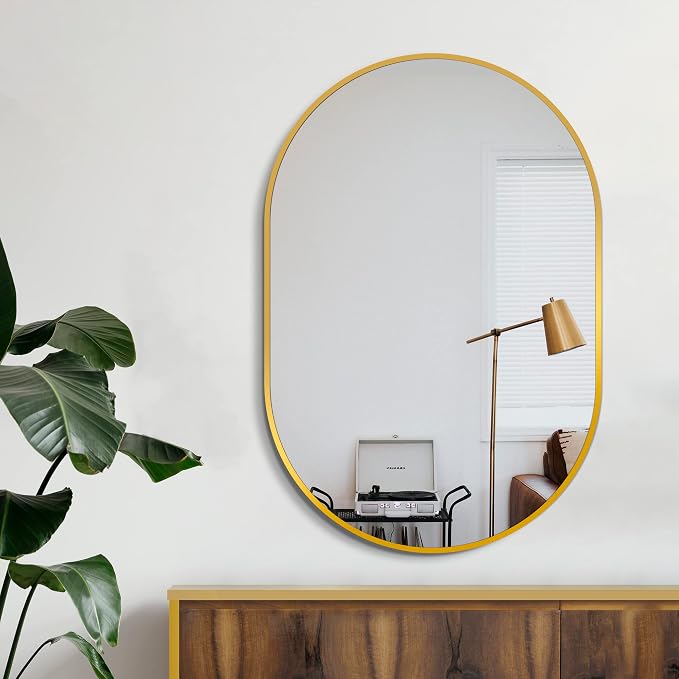 Bathroom Mirror for Wall, Metal Framed Vanity Mirror - Image 3