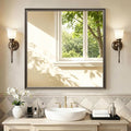 Retro Copper Effect Framed Wall Mirror, 36x36 Rectangle Mirror, by Ultrue