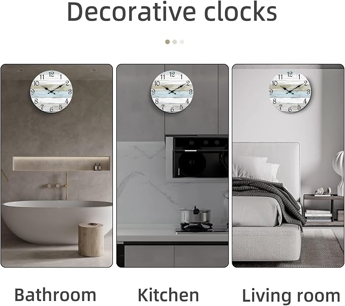 CHYLIN Wall Clock Silent Non Ticking Wall Clocks Battery Operated, Rustic - Image 8