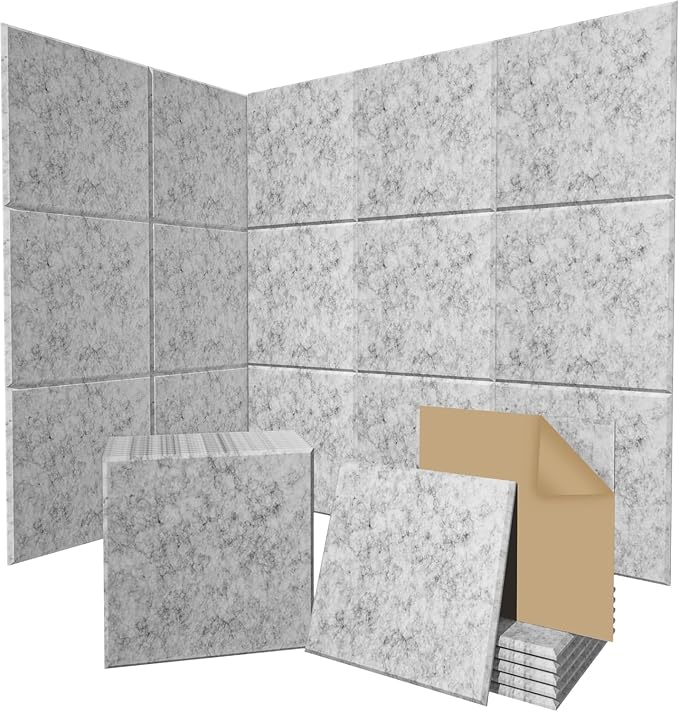 15 Pack Self-Adhesive Sound Proof Foam Panels by Temgcuam