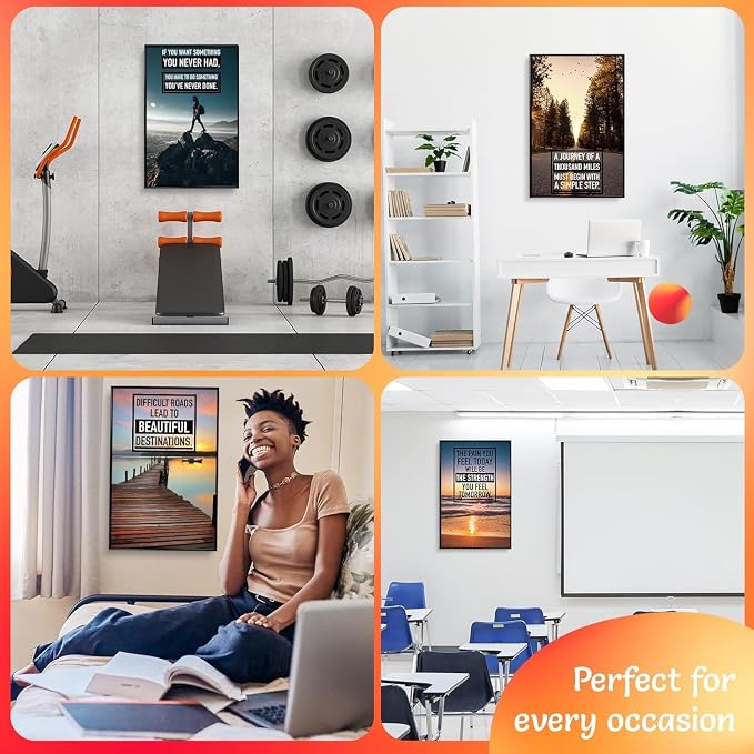 Throwbacktraits Canvas Motivational Wall Art – Set of 6 Inspirational Prints - Image 6