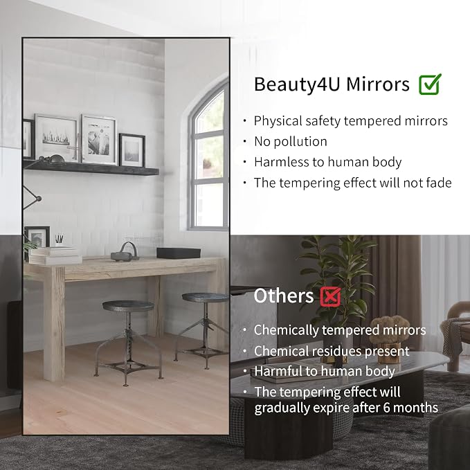 Beauty4U Full Length Mirror 76" x 34", Large Floor Mirror - Image 3