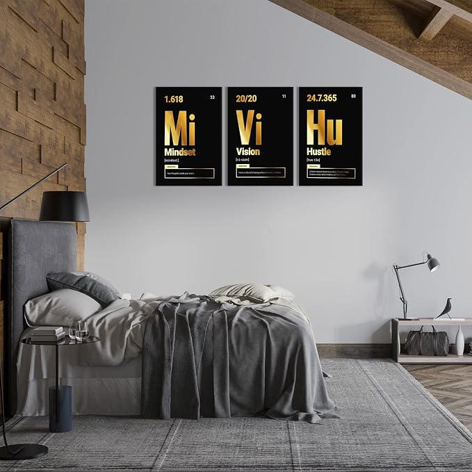 KAWAHONE Motivational Wall Art Canvas, Inspirational Quotes Grind Hustle Canvas - Image 5