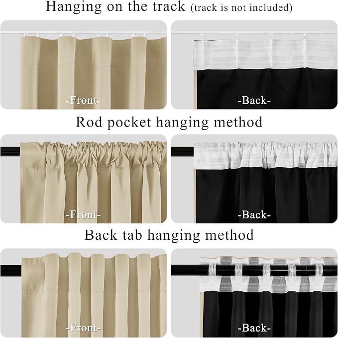 RYB HOME 100% Blackout Sliding Door Curtain, Extra Wide Room Divider Curtain - Image 4