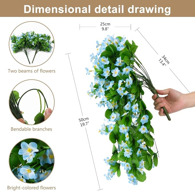 ZFProcess Artificial Fake Hanging Flowers Plants - Image 6