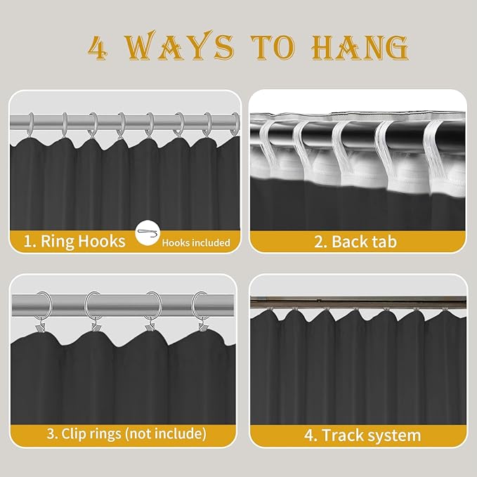 Room Divider Curtains for Ceiling Track Rod, 8.3 ft Wide x 9 ft Tall, 1 Panel - Image 3