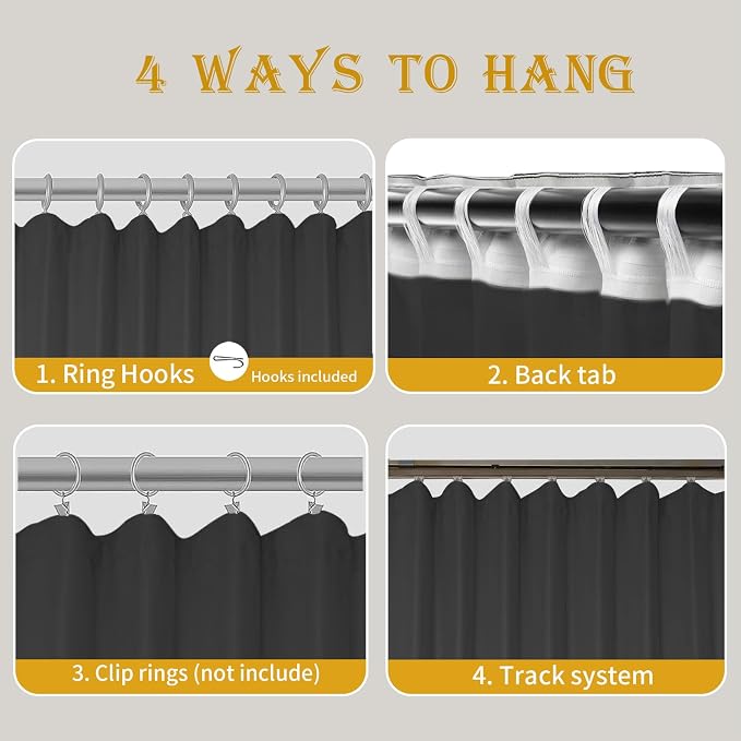 Room Divider Curtains for Ceiling Track Rod, 8.3 ft Wide x 8 ft Tall, 1 Panel - Image 3