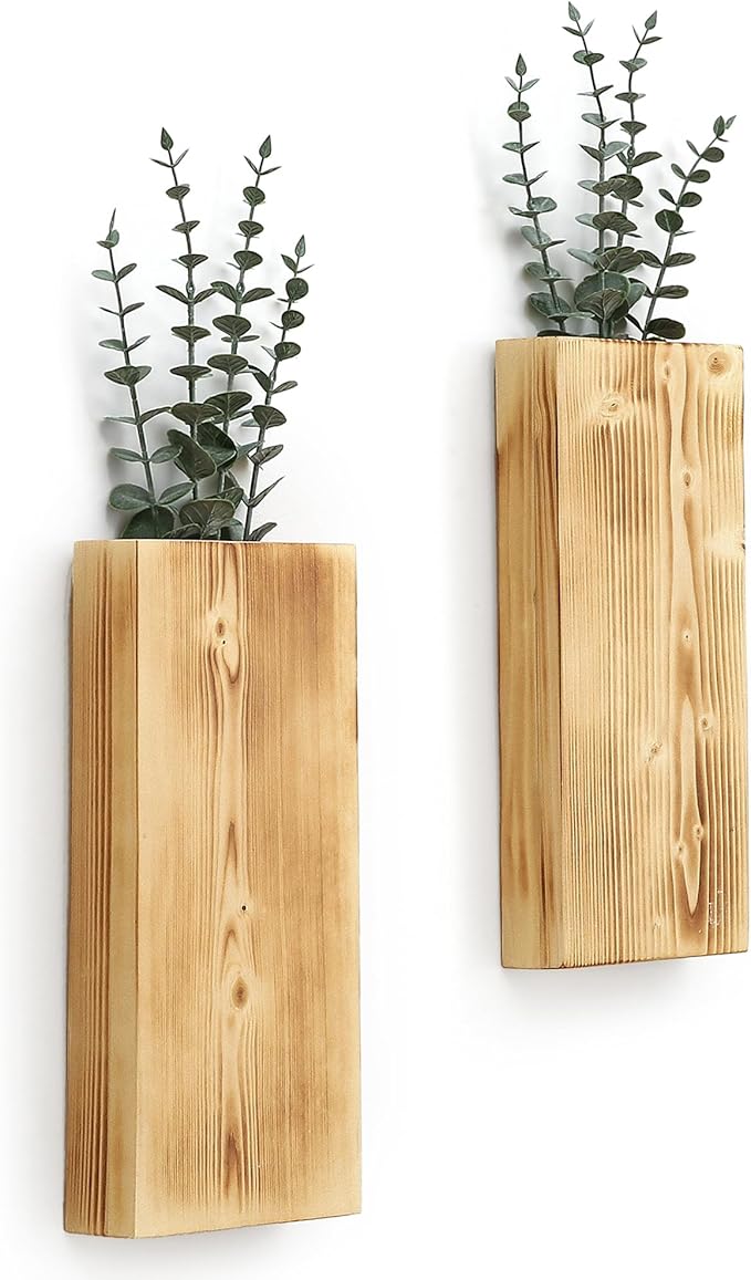 Wood Wall Planter Set of 2, Wood Wall Pocket by GRIDFORTE