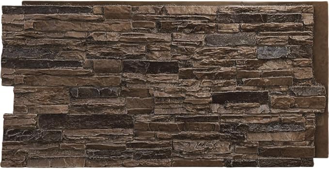 EverStone Canyon Ridge Faux Stone Panel, 45 3/4"W x 24 1/2"H x 1 1/4"D by EkenaMillwork