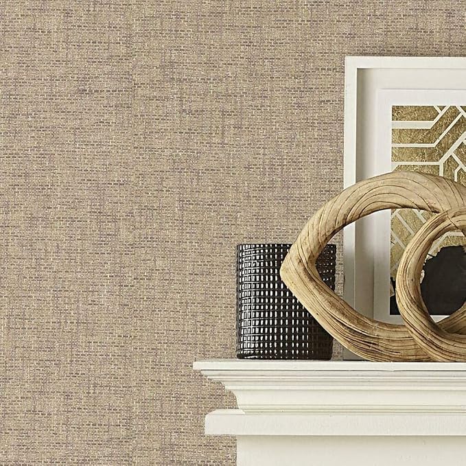 RoomMates RMK11694RL Tan Faux Grasscloth Weave Non-Textured Peel and Stick - Image 7
