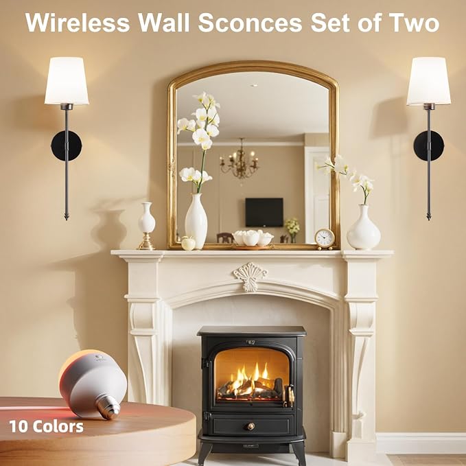 IRONPAX Wall Sconces Battery Operated Set of 2, Wireless Rechargeable Wall - Image 8