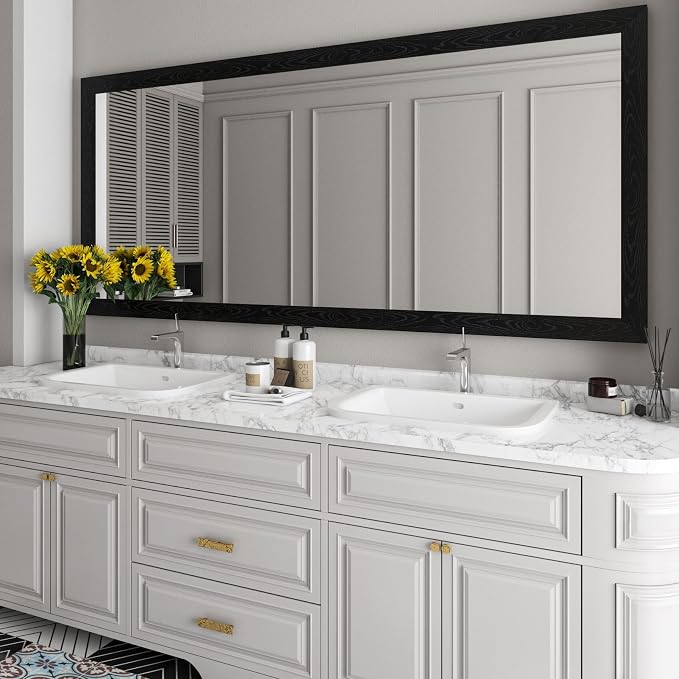 LaCheery Black Wood Mirror Frame Border Peel and Stick Mirror Border Tape Black - Image 4