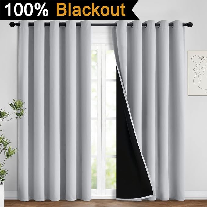 Yakamok 2 Thick Layers 100% Completely Blackout Window Curtains, Thermal - Image 2