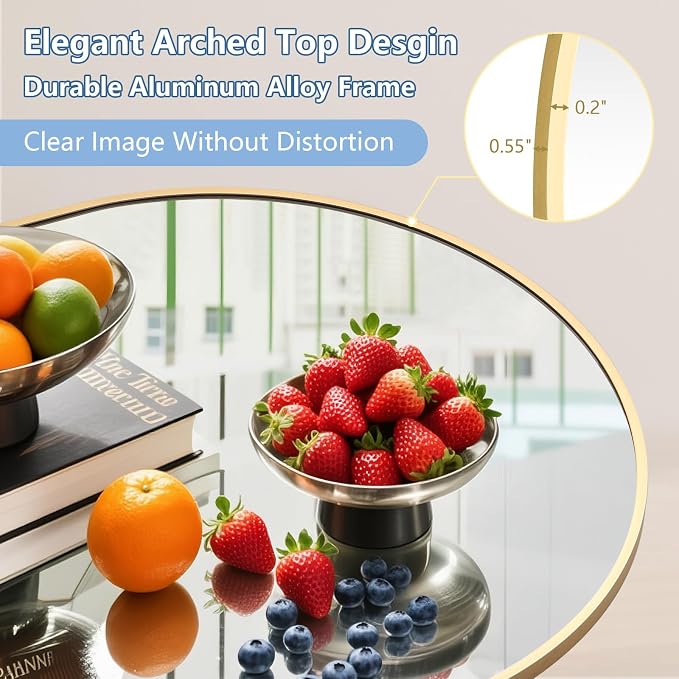 Oversized Floor Mirror Full Length 82"X44", Extra Large Arched Full Length - Image 4