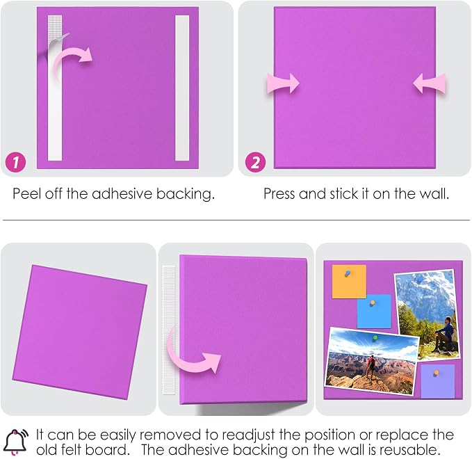 MaxGear Large Cork Board for Wall 36" x 24", Rose Pink Bulletin Board, 6 Pack - Image 5